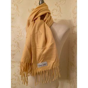Italy Cashmere Cashmere 100% Pure Cashmere Yellow Scarf